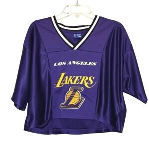 Ultra Game Women's Los‎ Angeles Lakers Mesh Crop Top Purple/Yellow Size M NBA
